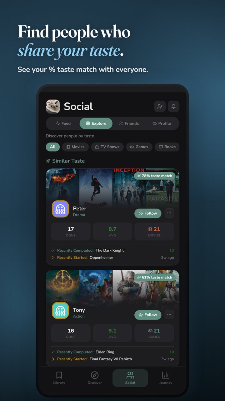 Find your taste twins — Explore screenshot